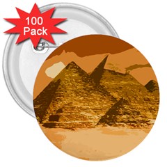 Pyramids Egypt Pyramid Desert Sand 3  Buttons (100 Pack)  by Proyonanggan