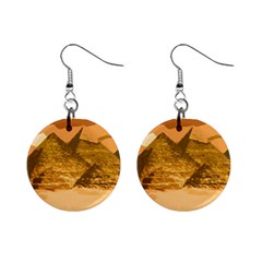 Pyramids Egypt Pyramid Desert Sand Mini Button Earrings by Proyonanggan