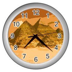 Pyramids Egypt Pyramid Desert Sand Wall Clock (silver) by Proyonanggan