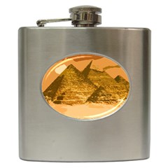 Pyramids Egypt Pyramid Desert Sand Hip Flask (6 Oz) by Proyonanggan