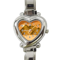 Pyramids Egypt Pyramid Desert Sand Heart Italian Charm Watch by Proyonanggan