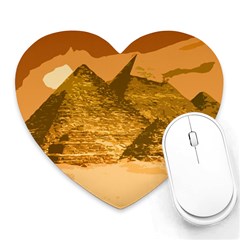 Pyramids Egypt Pyramid Desert Sand Heart Mousepad by Proyonanggan