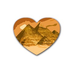 Pyramids Egypt Pyramid Desert Sand Rubber Heart Coaster (4 Pack) by Proyonanggan