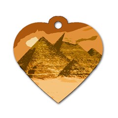 Pyramids Egypt Pyramid Desert Sand Dog Tag Heart (one Side) by Proyonanggan