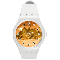 Pyramids Egypt Pyramid Desert Sand Round Plastic Sport Watch (m) by Proyonanggan