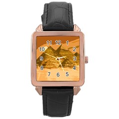 Pyramids Egypt Pyramid Desert Sand Rose Gold Leather Watch  by Proyonanggan