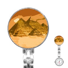 Pyramids Egypt Pyramid Desert Sand Stainless Steel Nurses Watch by Proyonanggan