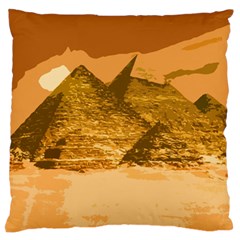 Pyramids Egypt Pyramid Desert Sand Large Premium Plush Fleece Cushion Case (two Sides) by Proyonanggan