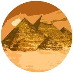 Pyramids Egypt Pyramid Desert Sand Wooden Puzzle Round by Proyonanggan