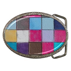 Tile, Colorful, Squares, Texture Belt Buckles by nateshop