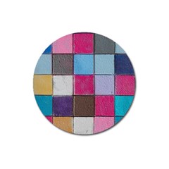 Tile, Colorful, Squares, Texture Magnet 3  (round) by nateshop