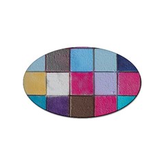 Tile, Colorful, Squares, Texture Sticker Oval (10 Pack) by nateshop