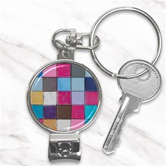 Tile, Colorful, Squares, Texture Nail Clippers Key Chain by nateshop