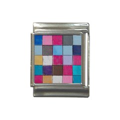 Tile, Colorful, Squares, Texture Italian Charm (13mm) by nateshop