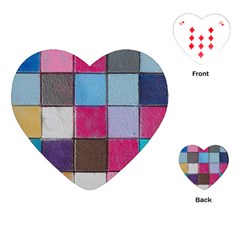 Tile, Colorful, Squares, Texture Playing Cards Single Design (heart) by nateshop