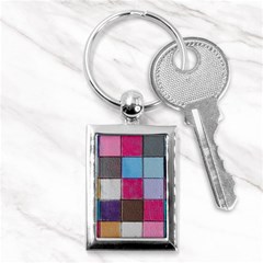 Tile, Colorful, Squares, Texture Key Chain (rectangle) by nateshop