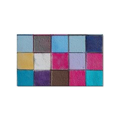 Tile, Colorful, Squares, Texture Sticker (rectangular) by nateshop