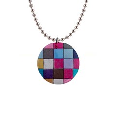 Tile, Colorful, Squares, Texture 1  Button Necklace by nateshop