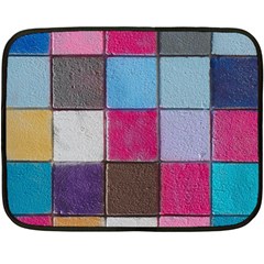 Tile, Colorful, Squares, Texture Fleece Blanket (mini) by nateshop