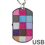 Tile, Colorful, Squares, Texture Dog Tag USB Flash (One Side) Front