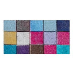 Tile, Colorful, Squares, Texture Satin Shawl 45  X 80  by nateshop