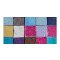 Tile, Colorful, Squares, Texture Satin Wrap 35  X 70  by nateshop