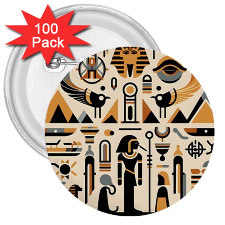 Egypt Pyramids Nature Desert 3  Buttons (100 pack) 