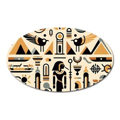 Egypt Pyramids Nature Desert Oval Magnet by Proyonanggan