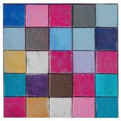 Tile, Colorful, Squares, Texture Wooden Puzzle Square by nateshop