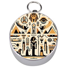 Egypt Pyramids Nature Desert Silver Compasses by Proyonanggan