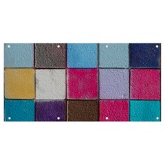 Tile, Colorful, Squares, Texture Banner And Sign 8  X 4  by nateshop