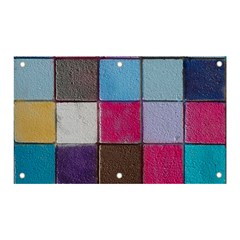 Tile, Colorful, Squares, Texture Banner And Sign 5  X 3  by nateshop