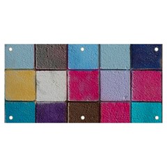 Tile, Colorful, Squares, Texture Banner And Sign 6  X 3  by nateshop