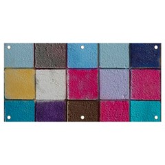 Tile, Colorful, Squares, Texture Banner And Sign 4  X 2  by nateshop