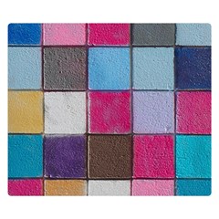 Tile, Colorful, Squares, Texture Premium Plush Fleece Blanket (small) by nateshop