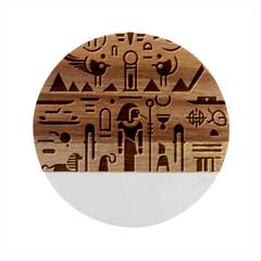 Egypt Pyramids Nature Desert Marble Wood Coaster (round) by Proyonanggan