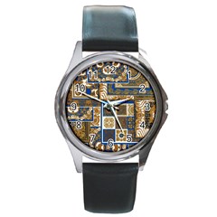 Decoupage Round Metal Watch by nateshop