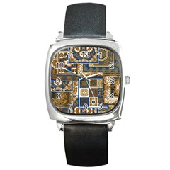 Decoupage Square Metal Watch by nateshop