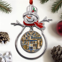 Decoupage Metal Snowman Ornament by nateshop