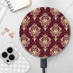 Vintage Floral Pattern, Purple Vintage Wireless Fast Charger(white) by nateshop