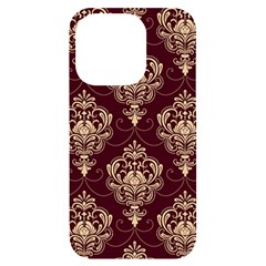 Vintage Floral Pattern, Purple Vintage Iphone 14 Pro Black Uv Print Case by nateshop