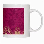 Vintage Pink Texture, Floral Design, Floral Texture Patterns, White Mug Right