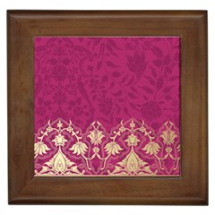 Vintage Pink Texture, Floral Design, Floral Texture Patterns, Framed Tile by nateshop