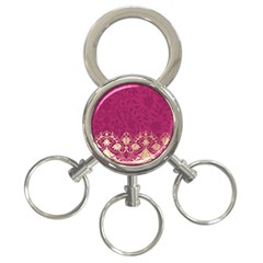 Vintage Pink Texture, Floral Design, Floral Texture Patterns, 3-ring Key Chain by nateshop