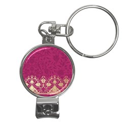 Vintage Pink Texture, Floral Design, Floral Texture Patterns, Nail Clippers Key Chain by nateshop