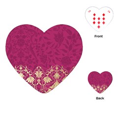 Vintage Pink Texture, Floral Design, Floral Texture Patterns, Playing Cards Single Design (heart) by nateshop