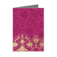 Vintage Pink Texture, Floral Design, Floral Texture Patterns, Mini Greeting Card by nateshop