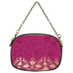 Vintage Pink Texture, Floral Design, Floral Texture Patterns, Chain Purse (one Side)