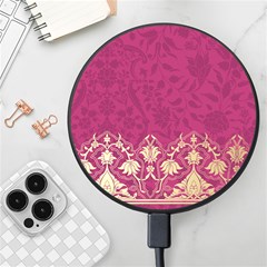 Vintage Pink Texture, Floral Design, Floral Texture Patterns, Wireless Fast Charger(black) by nateshop