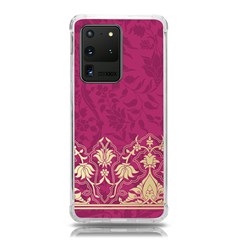 Vintage Pink Texture, Floral Design, Floral Texture Patterns, Samsung Galaxy S20 Ultra 6 9 Inch Tpu Uv Case by nateshop